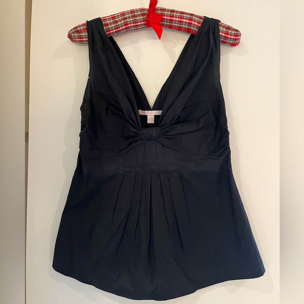 Rebecca Taylor “chelsea” simple sexy bow sleeveless blouse